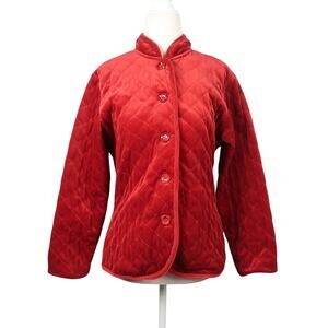 Vintage BFA Classics rust red velvet quilted jacket M